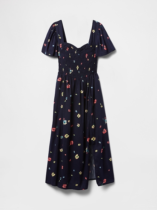 Image number 6 showing, Print Smocked Puff Sleeve Midi Dress