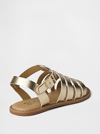 Kids Metallic Strappy Sandals