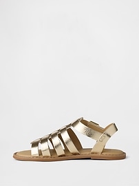 Kids Metallic Strappy Sandals