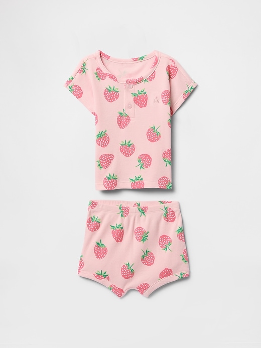 Image number 1 showing, Baby Ribbed Henley Two-Piece Outfit Set