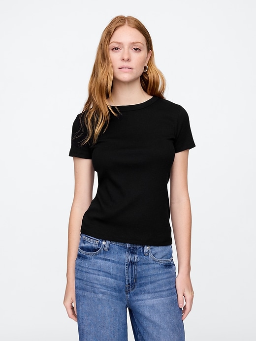 Image number 1 showing, Ribbed Crewneck T-Shirt