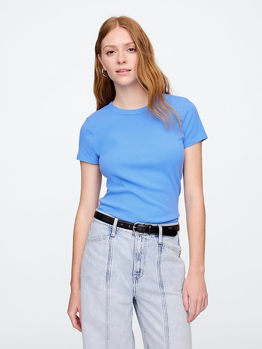 Image number 1 showing, Ribbed Crewneck T-Shirt