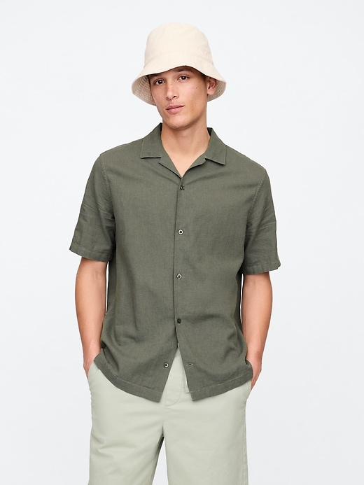 Image number 1 showing, Linen-Blend Vacay Shirt in Standard Fit