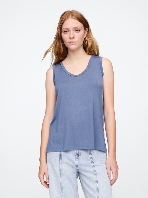 Image number 1 showing, Relaxed Luxe Scoopneck Tank Top
