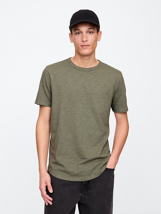 Image number 1 showing, Lived-In Curved Hem Crewneck T-Shirt