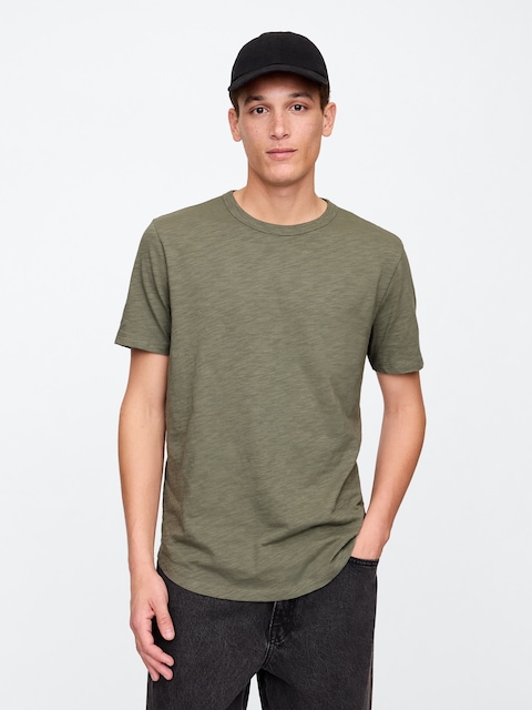 Lived-In Curved Hem Crewneck T-Shirt