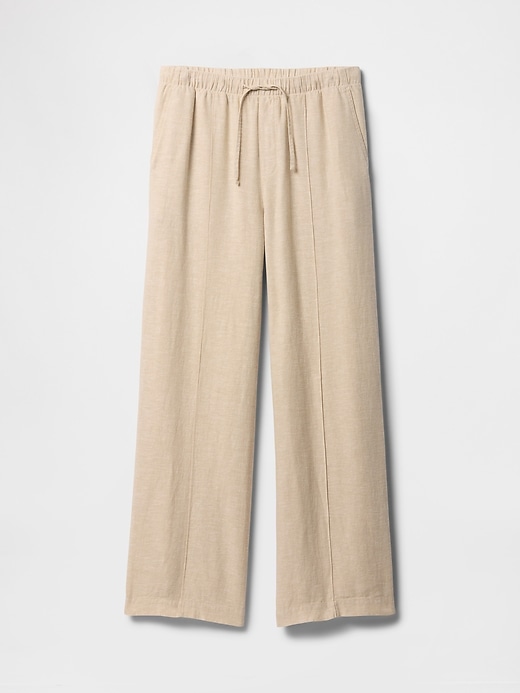 Image number 7 showing, Mid Rise Linen-Blend Pull-On Wide-Leg Pants
