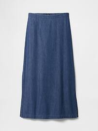 Denim Maxi Slip Skirt