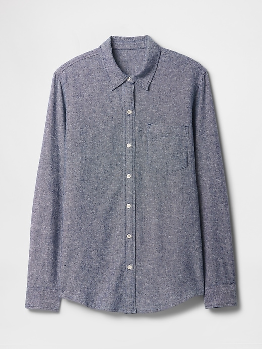Image number 5 showing, Linen-Blend Easy Shirt