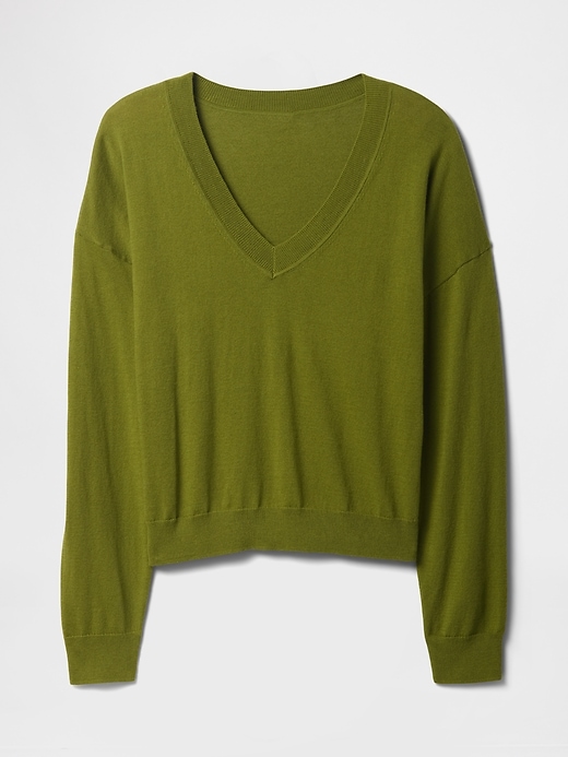 Image number 4 showing, CashSoft Relaxed V-Neck Sweater