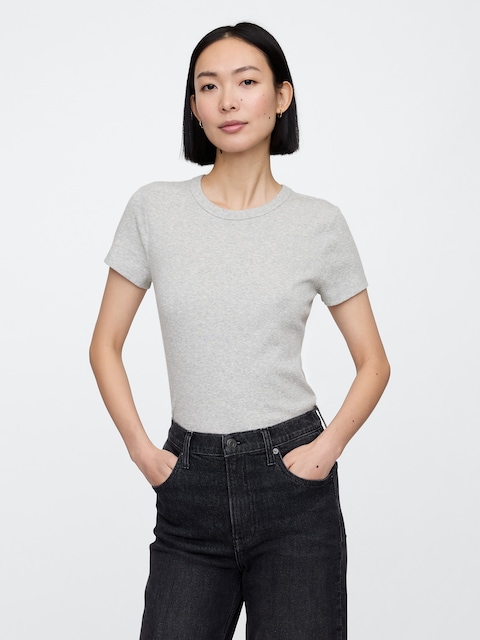 Ribbed Crewneck T-Shirt
