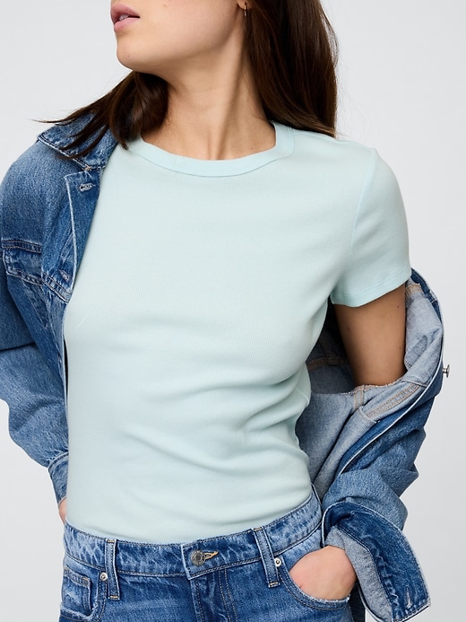 Image number 4 showing, Ribbed Crewneck T-Shirt
