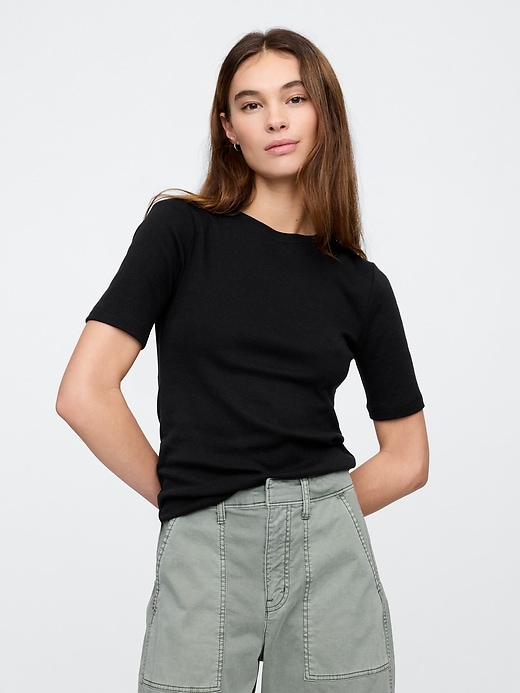 Image number 1 showing, Favorite Ribbed Crewneck T-Shirt