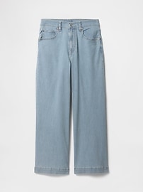 High Rise Stripe Wide-Leg Crop Jeans