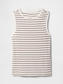Ribbed Stripe Shell Tank Top
