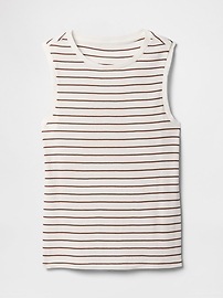 Ribbed Stripe Shell Tank Top
