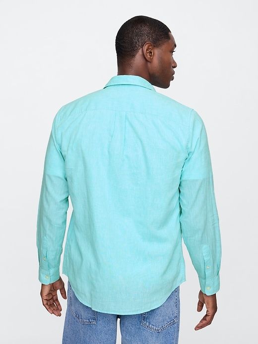 Image number 2 showing, Linen-Blend Shirt in Standard Fit