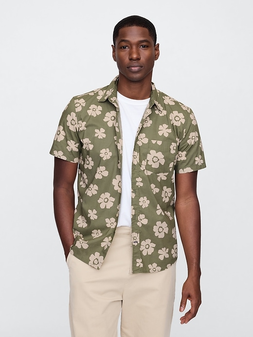 Image number 1 showing, Stretch Poplin Shirt in Standard Fit