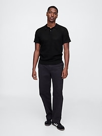 Crochet Johnny Collar Polo Shirt