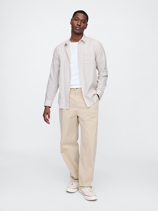 Image number 3 showing, Linen-Blend Shirt in Standard Fit
