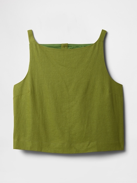 Image number 5 showing, Linen-Blend Apron Top