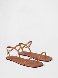 Vegan-Leather Strappy Sandals