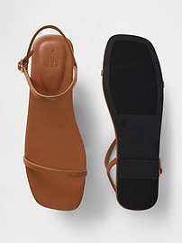 Vegan-Leather Strappy Sandals