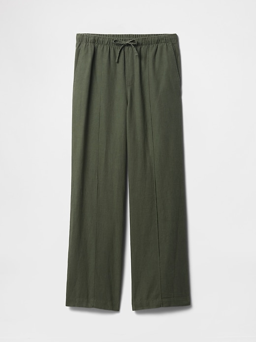 Image number 7 showing, Mid Rise Linen-Blend Pull-On Wide-Leg Pants