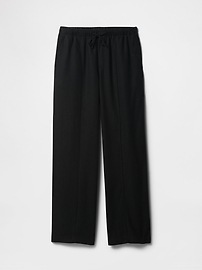 Mid Rise Linen-Blend Pull-On Wide-Leg Pants