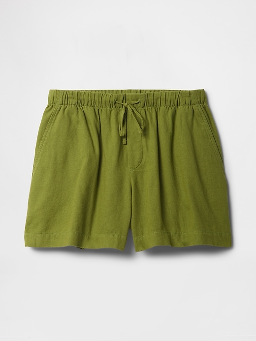 Image number 7 showing, 4" Mid Rise Pull-On Linen-Blend Shorts