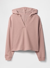 Relaxed Fleece V-Neck Hoodie