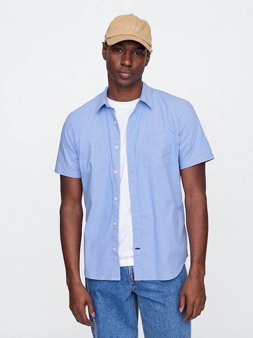 Image number 1 showing, Stretch Poplin Shirt in Standard Fit