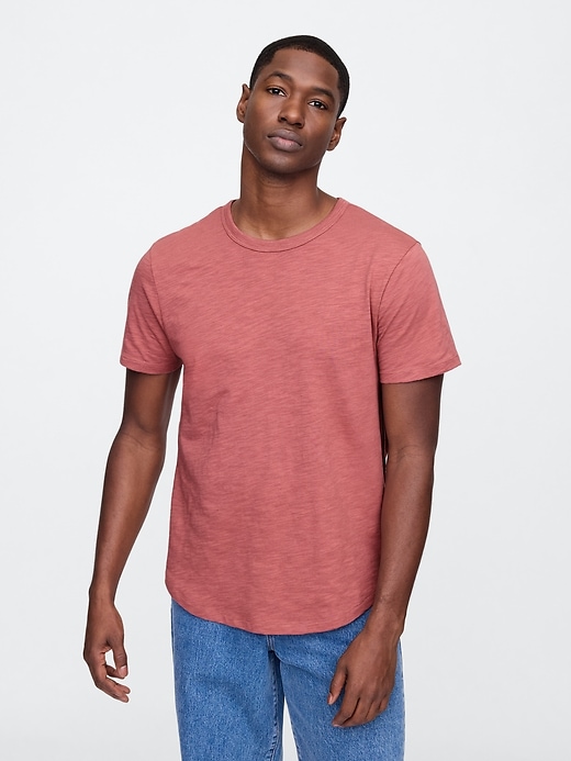 Image number 1 showing, Lived-In Curved Hem Crewneck T-Shirt