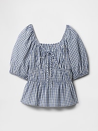 Puff Sleeve Cinched-Waist Top