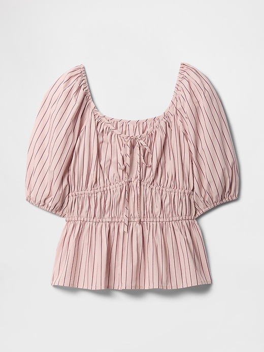 Puff Sleeve Cinched-Waist Top