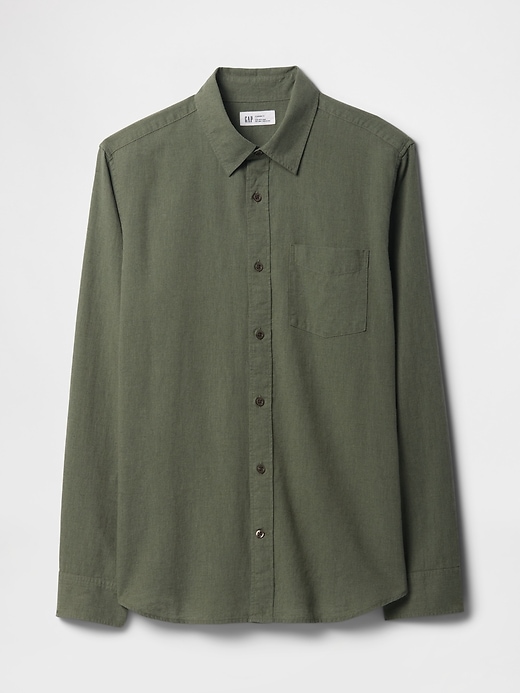 Image number 5 showing, Linen-Blend Shirt in Standard Fit