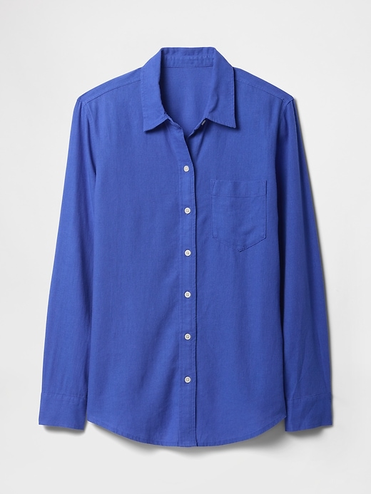 Image number 5 showing, Linen-Blend Easy Shirt