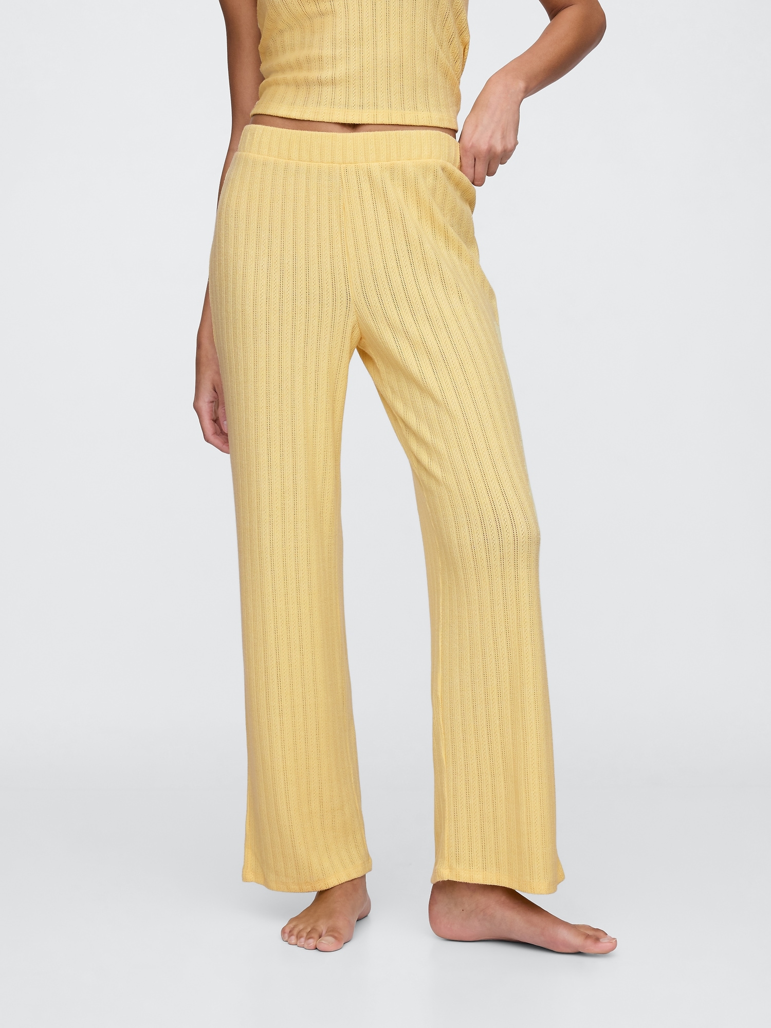 Gap Factory Pointelle Wide-leg Pj Pants In Yellow