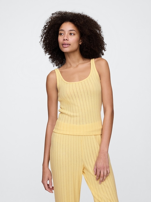 Image number 1 showing, Pointelle PJ Tank Top