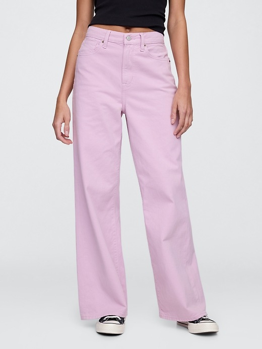 High Rise Drapey Soft Seamed Wide-Leg Jeans
