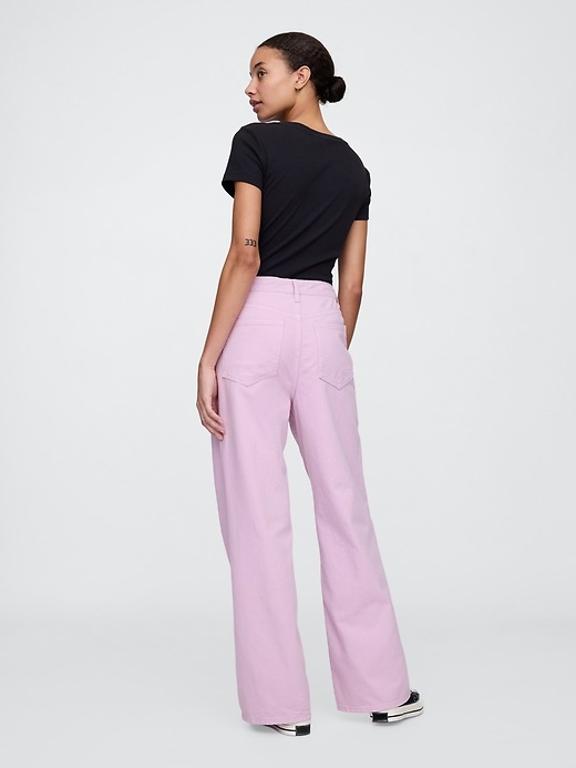 High Rise Drapey Soft Seamed Wide-Leg Jeans