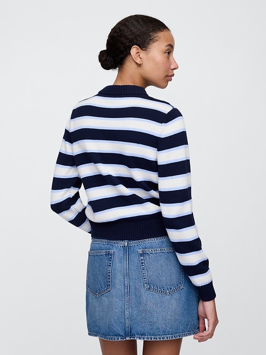 Image number 2 showing, Stripe High Neck Crewneck Sweater