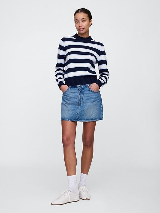 Image number 3 showing, Stripe High Neck Crewneck Sweater