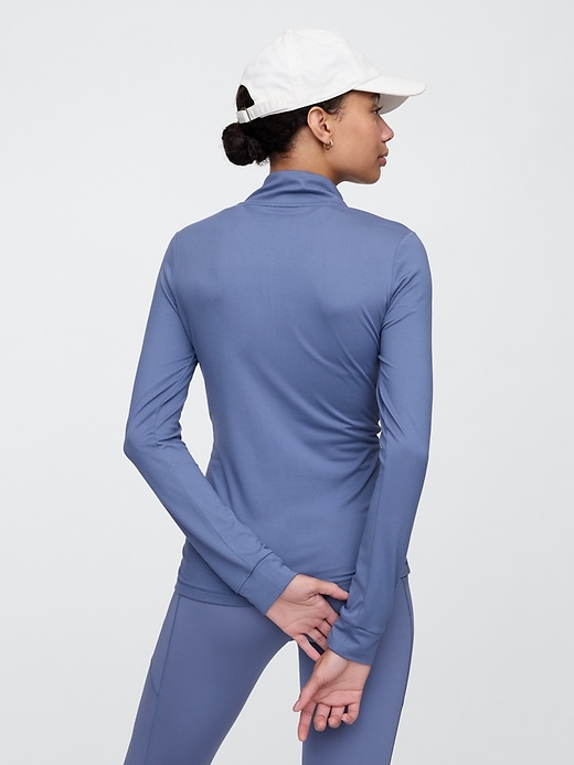 Image number 2 showing, GapFit Brushed Jersey Quarter-Zip T-Shirt