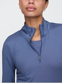 GapFit Brushed Jersey Quarter-Zip T-Shirt