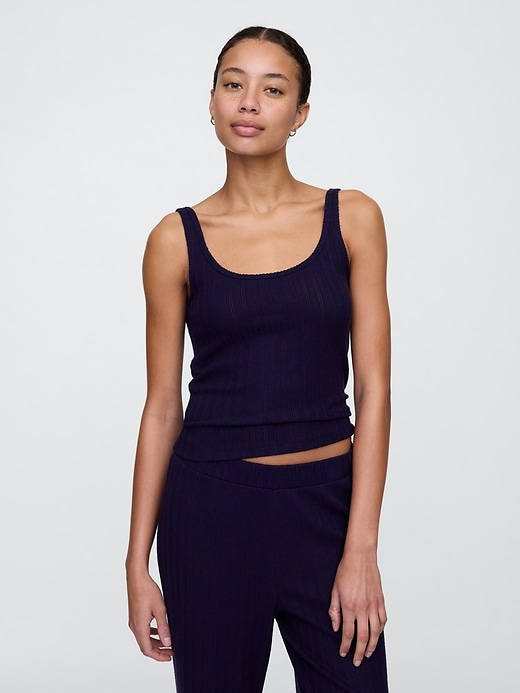 Image number 1 showing, Pointelle PJ Tank Top