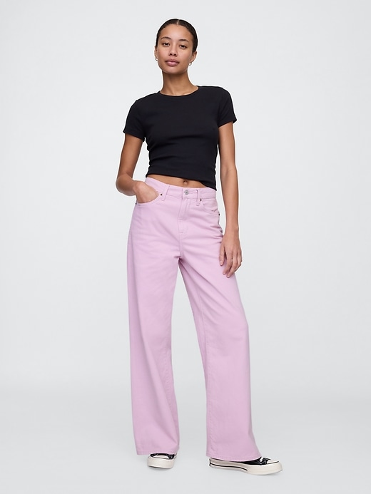 Image number 1 showing, High Rise Wide-Leg Jeans