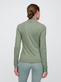 GapFit Brushed Jersey Quarter-Zip T-Shirt