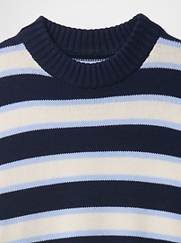 Stripe High Neck Crewneck Sweater