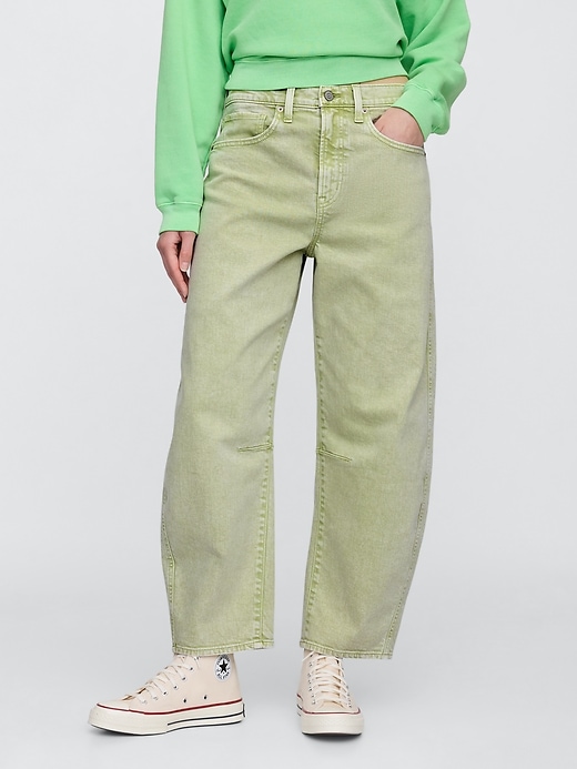 Image number 2 showing, High Rise Barrel Jeans